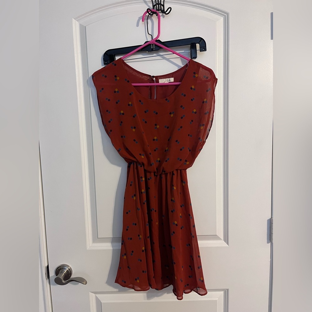 Women’s dress size xs- rust color with dots
